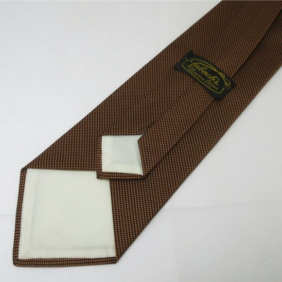 Vtg Orbach's Tulsa Oklahoma Denver City Brown with Pin Dots Tie 56" x 4" - Picture 2 of 4